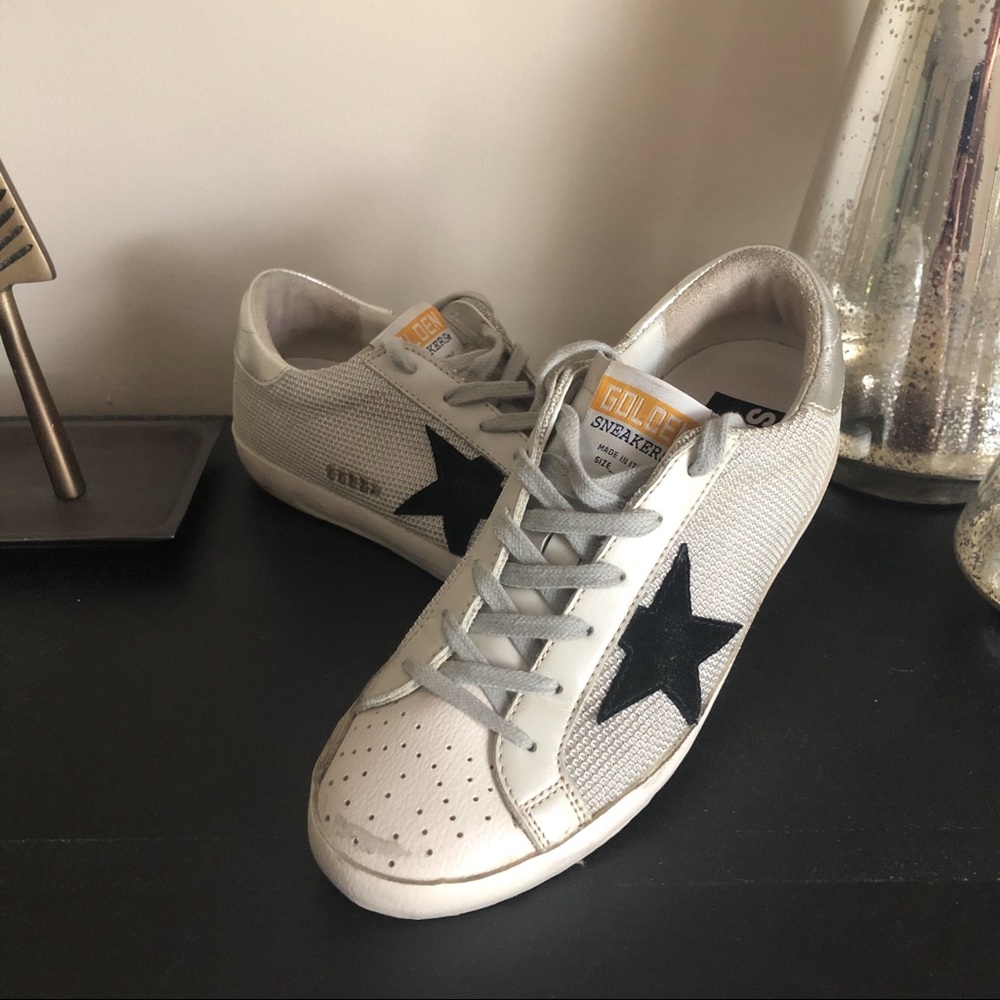 GGDB Silver Lurex Mesh Superstars (Size 38) - Picture 4 of 9